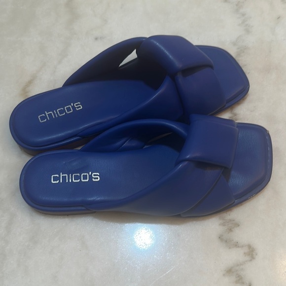Chico's Blue Slide Sandals Minimalist Design - Picture 3 of 6